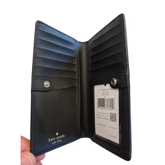 Kate Spade Staci Saffiano‎ Large Wallet - NWT (New) Black - Picture 4 of 4